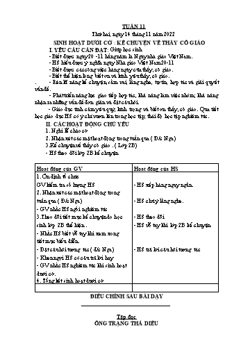 Giáo án Lớp 4 - Tuần 11 - Năm học 2022-2023 - Nguyễn Thị Bích Thủy