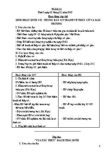 Giáo án Lớp 4 - Tuần 12 - Năm học 2022-2023 - Nguyễn Thị Bích Thủy