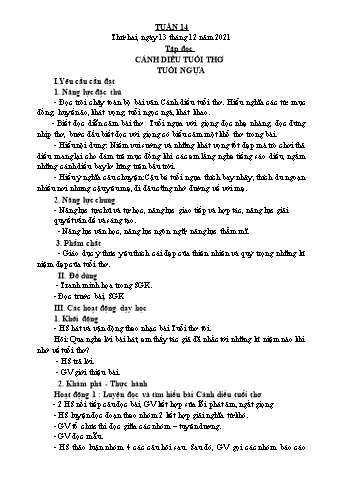Giáo án Lớp 4 - Tuần 14 - Năm học 2021-2022 - Nguyễn Thị Bích Thủy