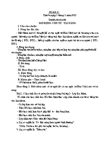 Giáo án Lớp 4 - Tuần 17 - Năm học 2021-2022 - Nguyễn Thị Bích Thủy