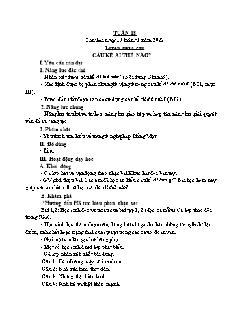 Giáo án Lớp 4 - Tuần 18 - Năm học 2021-2022 - Nguyễn Thị Bích Thủy