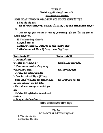 Giáo án Lớp 4 - Tuần 27 - Năm học 2022-2023 - Nguyễn Thị Bích Thủy