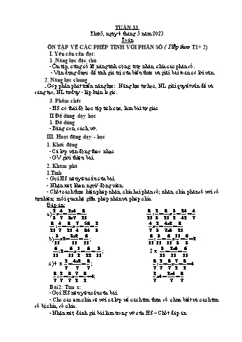 Giáo án Lớp 4 - Tuần 33 - Năm học 2022-2023 - Nguyễn Thị Bích Thủy