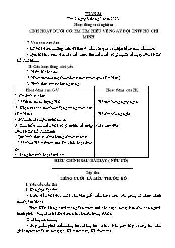 Giáo án Lớp 4 - Tuần 34 - Năm học 2022-2023 - Nguyễn Thị Bích Thủy