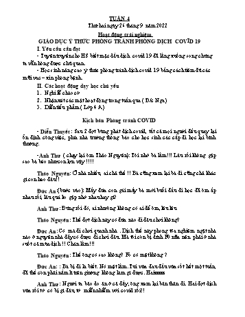 Giáo án Lớp 4 - Tuần 4 - Năm học 2022-2023 - Nguyễn Thị Bích Thủy Giáo án Lớp 4 - Tuần 4 - Năm học 2022-2023 - Nguyễn Thị Bích Thủy
