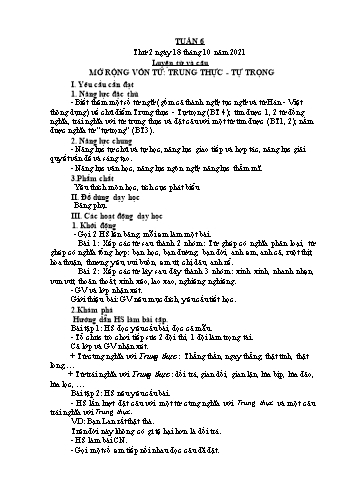 Giáo án Lớp 4 - Tuần 6 - Năm học 2021-2022 - Nguyễn Thị Bích Thủy