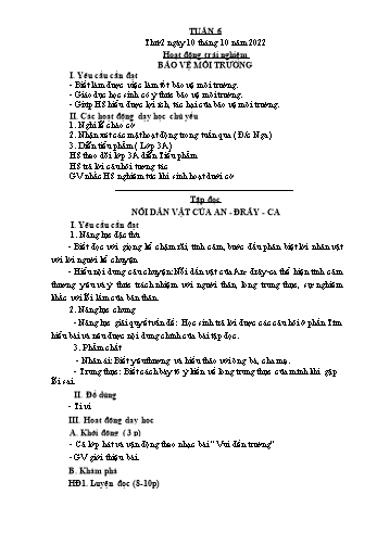 Giáo án Lớp 4 - Tuần 6 - Năm học 2022-2023 - Nguyễn Thị Bích Thủy Giáo án Lớp 4 - Tuần 6 - Năm học 2022-2023 - Nguyễn Thị Bích Thủy