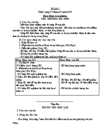 Giáo án Lớp 4 - Tuần 7 - Năm học 2022-2023 - Nguyễn Thị Bích Thủy Giáo án Lớp 4 - Tuần 7 - Năm học 2022-2023 - Nguyễn Thị Bích Thủy