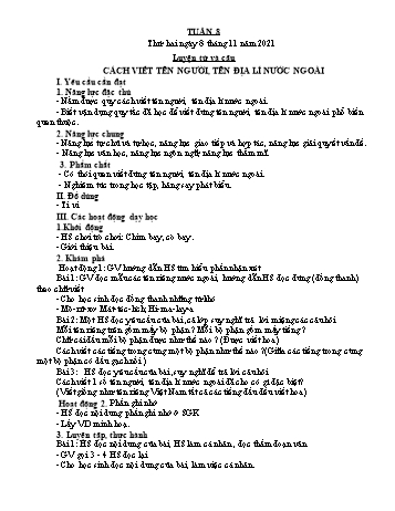Giáo án Lớp 4 - Tuần 9 - Năm học 2021-2022 - Nguyễn Thị Bích Thủy Giáo án Lớp 4 - Tuần 9 - Năm học 2021-2022 - Nguyễn Thị Bích Thủy