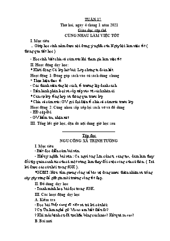 Giáo án Lớp 5 - Tuần 17 - Năm học 2020-2021 - Nguyễn Thị Bích Thủy Giáo án Lớp 5 - Tuần 17 - Năm học 2020-2021 - Nguyễn Thị Bích Thủy