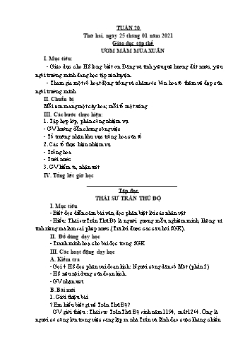 Giáo án Lớp 5 - Tuần 20 - Năm học 2020-2021 - Nguyễn Thị Bích Thủy