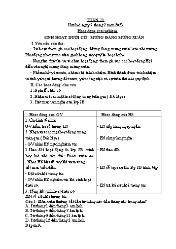 Giáo án Lớp 5 - Tuần 21 - Năm học 2022-2023 - Bạch Thị Đào Giáo án Lớp 5 - Tuần 21 - Năm học 2022-2023 - Bạch Thị Đào