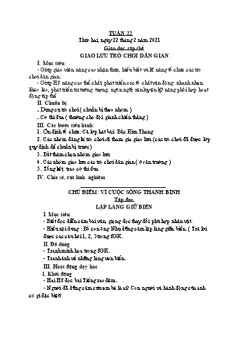 Giáo án Lớp 5 - Tuần 22 - Năm học 2021-2022 - Nguyễn Thị Bích Thủy