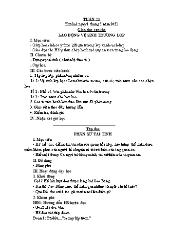 Giáo án Lớp 5 - Tuần 23 - Năm học 2020-2021 - Bạch Thị Đào