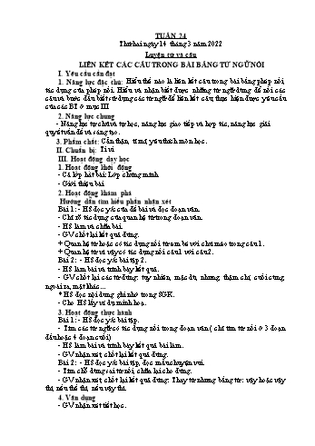 Giáo án Lớp 5 - Tuần 24 - Năm học 2021-2022 - Bạch Thị Đào Giáo án Lớp 5 - Tuần 24 - Năm học 2021-2022 - Bạch Thị Đào