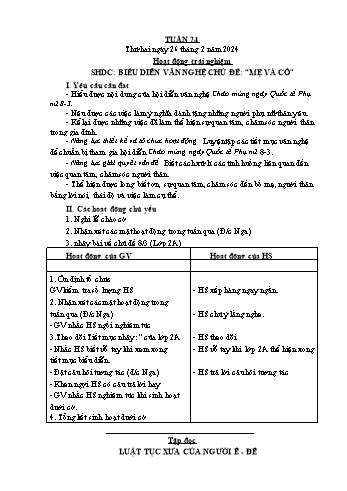 Giáo án Lớp 5 - Tuần 24 - Năm học 2023-2024 - Bạch Thị Đào Giáo án Lớp 5 - Tuần 24 - Năm học 2023-2024 - Bạch Thị Đào
