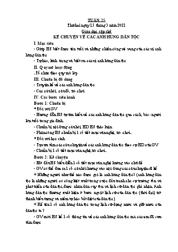 Giáo án Lớp 5 - Tuần 25 - Năm học 2020-2021 - Bạch Thị Đào Giáo án Lớp 5 - Tuần 25 - Năm học 2020-2021 - Bạch Thị Đào