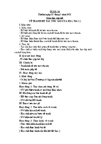 Giáo án Lớp 5 - Tuần 26 - Năm học 2020-2021 - Bạch Thị Đào Giáo án Lớp 5 - Tuần 26 - Năm học 2020-2021 - Bạch Thị Đào