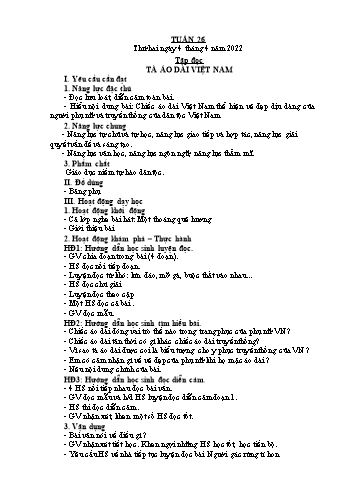 Giáo án Lớp 5 - Tuần 26 - Năm học 2021-2022 - Bạch Thị Đào