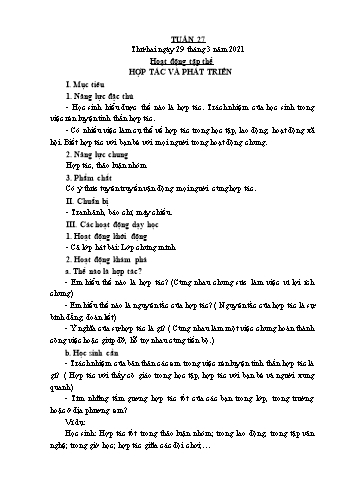 Giáo án Lớp 5 - Tuần 27 - Năm học 2020-2021 - Bạch Thị Đào