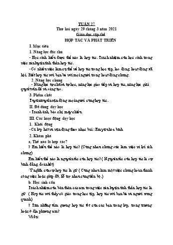 Giáo án Lớp 5 - Tuần 27 - Năm học 2020-2021 - Nguyễn Thị Bích Thủy