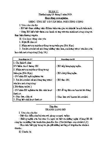 Giáo án Lớp 5 - Tuần 27 - Năm học 2023-2024 - Bạch Thị Đào Giáo án Lớp 5 - Tuần 27 - Năm học 2023-2024 - Bạch Thị Đào