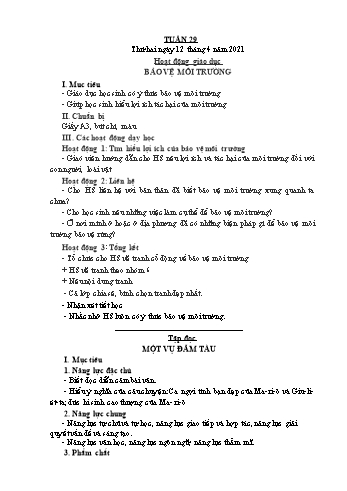 Giáo án Lớp 5 - Tuần 29 - Năm học 2020-2021 - Bạch Thị Đào