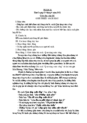 Giáo án Lớp 5 - Tuần 31 - Năm học 2020-2021 - Bạch Thị Đào
