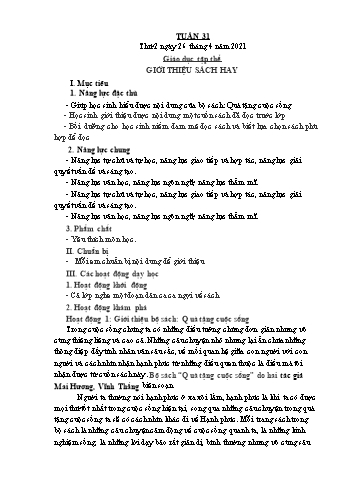 Giáo án Lớp 5 - Tuần 31 - Năm học 2020-2021 - Nguyễn Thị Bích Thủy