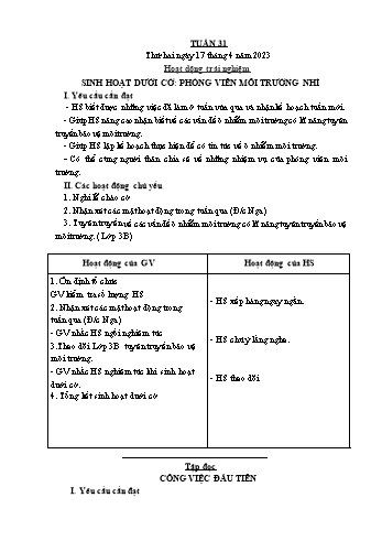 Giáo án Lớp 5 - Tuần 31 - Năm học 2022-2023 - Bạch Thị Đào