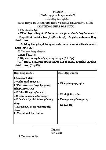 Giáo án Lớp 5 - Tuần 32 - Năm học 2022-2023 - Bạch Thị Đào Giáo án Lớp 5 - Tuần 32 - Năm học 2022-2023 - Bạch Thị Đào