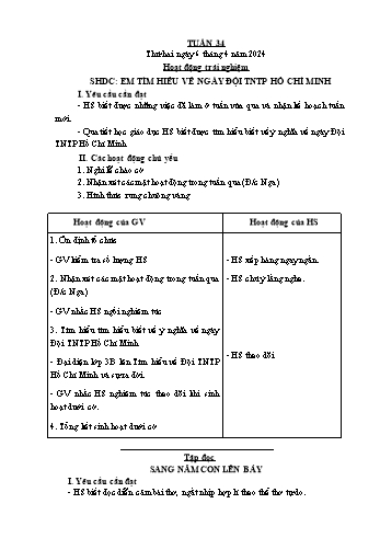 Giáo án Lớp 5 - Tuần 34 - Năm học 2023-2024 - Bạch Thị Đào
