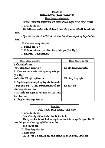 Giáo án Lớp 5 - Tuần 35 - Năm học 2023-2024 - Bạch Thị Đào Giáo án Lớp 5 - Tuần 35 - Năm học 2023-2024 - Bạch Thị Đào