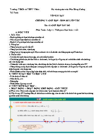 Giáo án Toán 11 (Kết nối tri thức) - Bài 15: Giới hạn dãy số - Mai Hùng Cường