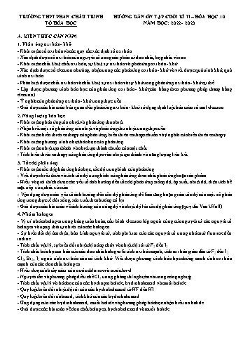 Hướng dẫn ôn tập cuối kì II Hóa học 10 - Năm học 2022-2023 - Trường THPT Phan Châu Trinh (Có ma trận)