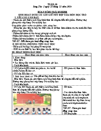 Kế hoạch bài dạy Lớp 4 (Kết nối tri thức) - Tuần 16 - Năm học 2024-2025 - Trần Thị Thanh Hiên