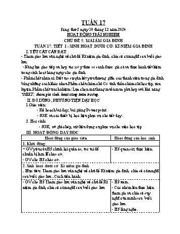 Kế hoạch bài dạy Lớp 4 (Kết nối tri thức) - Tuần 17 - Năm học 2024-2025 - Trần Thị Thanh Hiên