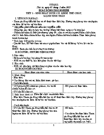 Kế hoạch bài dạy Lớp 4 (Kết nối tri thức) - Tuần 21 - Năm học 2024-2025 - Lê Thị Hồng Hạnh