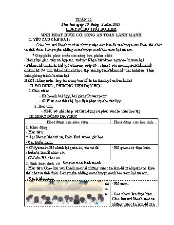 Kế hoạch bài dạy Lớp 4 (Kết nối tri thức) - Tuần 22 - Năm học 2024-2025 - Lê Thị Hồng Hạnh