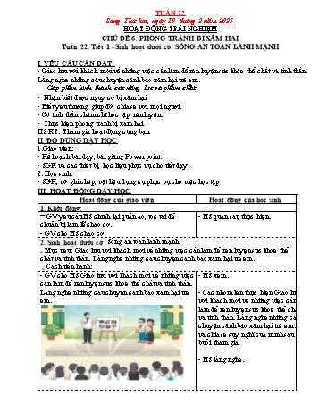 Kế hoạch bài dạy Lớp 4 (Kết nối tri thức) - Tuần 22 - Năm học 2024-2025 - Nguyễn Thị Trung