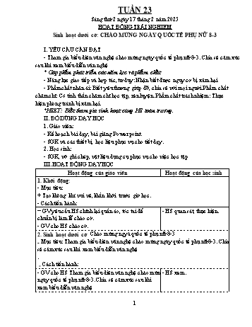 Kế hoạch bài dạy Lớp 4 (Kết nối tri thức) - Tuần 23 - Năm học 2024-2025 - Nguyễn Thị Trung