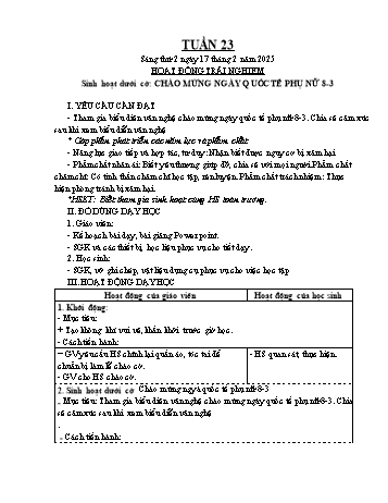 Kế hoạch bài dạy Lớp 4 (Kết nối tri thức) - Tuần 23 - Năm học 2024-2025 - Trần Thị Thanh Hiên