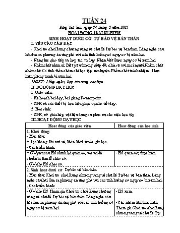 Kế hoạch bài dạy Lớp 4 (Kết nối tri thức) - Tuần 24 - Năm học 2024-2025 - Trần Thị Thanh Hiên