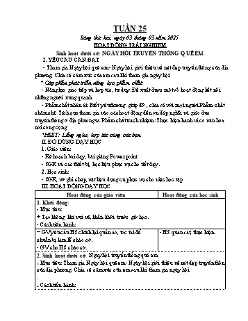 Kế hoạch bài dạy Lớp 4 (Kết nối tri thức) - Tuần 25 - Năm học 2024-2025 - Trần Thị Thanh Hiên