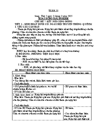 Kế hoạch bài dạy Lớp 4 (Kết nối tri thức) - Tuần 25 - Năm học 2024-2025 - Nguyễn Thị Trung
