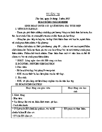 Kế hoạch bài dạy Lớp 4 (Kết nối tri thức) - Tuần 28 - Năm học 2024-2025 - Lê Thị Hồng Hạnh