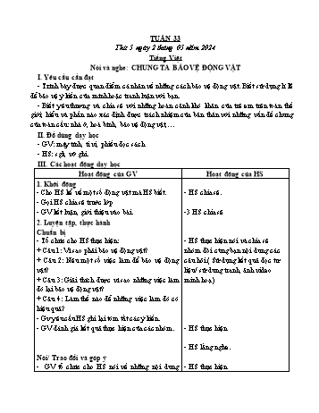Kế hoạch bài dạy Lớp 4 (Kết nối tri thức) - Tuần 33 - Năm học 2023-2024 - Nguyễn Thị Bích Thủy