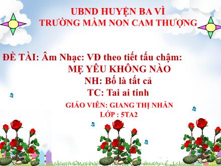Bài giảng Lớp Lá - Âm nhạc: Vận động theo tiết tấu - Giang Thị Nhẫn