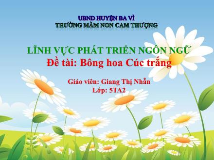 Bài giảng Lớp Lá - Phát triển ngôn ngữ - Đề tài: Bông hoa Cúc trắng - Giang Thị Nhẫn