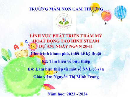 Bài giảng Lớp Lá - Tìm hiểu về bưu thiếp - Năm học 2023-2024 - Nguyễn Thị Minh Trang